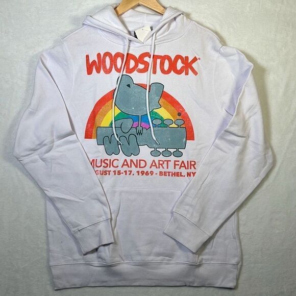 Woodstock Music And Art‎ Fair Graphic Pullover Hoodie Festival-NWT-Mens Large - Picture 1 of 6